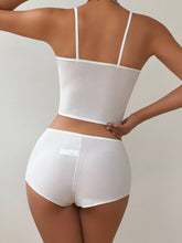 Appliques Notched Neckline Lingerie Set